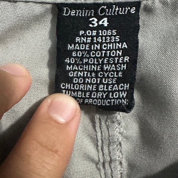 Denim Culture‎ Grey Cargo Shorts Sz 34 - Picture 3 of 11